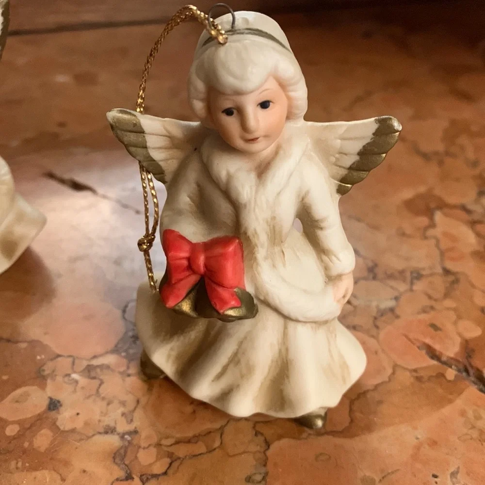 Vintage HOMCO Christmas Angels SET OF 6 BEAUTIFUL ORNIMENTS